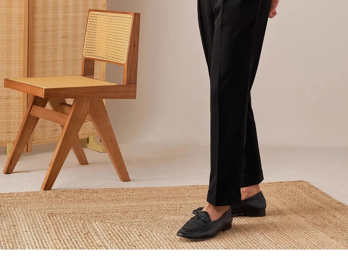 HEARUJOY  -  Men's Light Luxury Fitting Well Draped Baggy Suit Pants Casual Button-down Solid Color Straight Premium Elegant Dress Pants