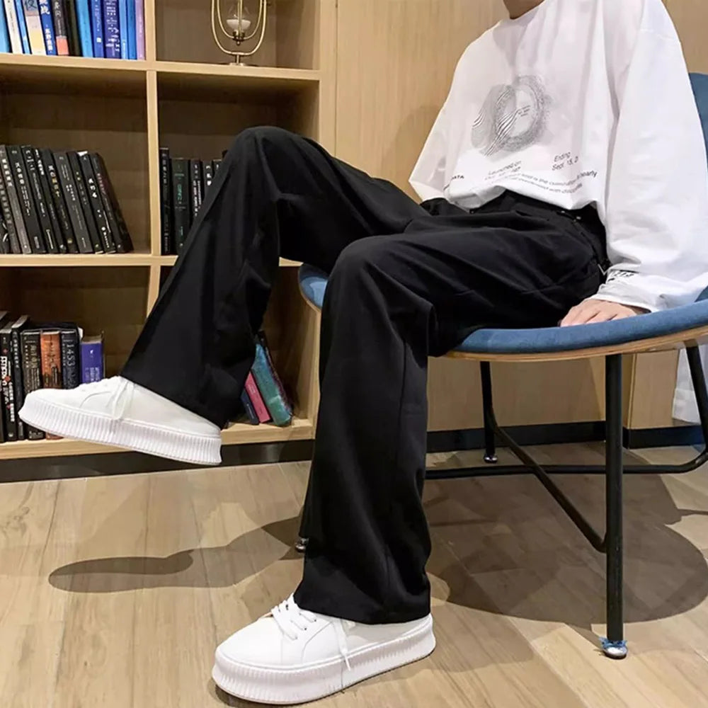 HEARUJOY  -  Mens Suit Trousers British Style Straight Trousers Business Versatile Streetwear Casual Trousers Men'S Clothing Summer New
