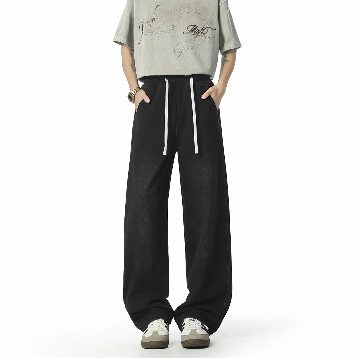 HEARUJOY  -  Jeans For Men New Y2K Vintage Denim Pants Hip Hop Fashion Wide-leg Baggy Jean Streetwear Trousers Straight Pantalones