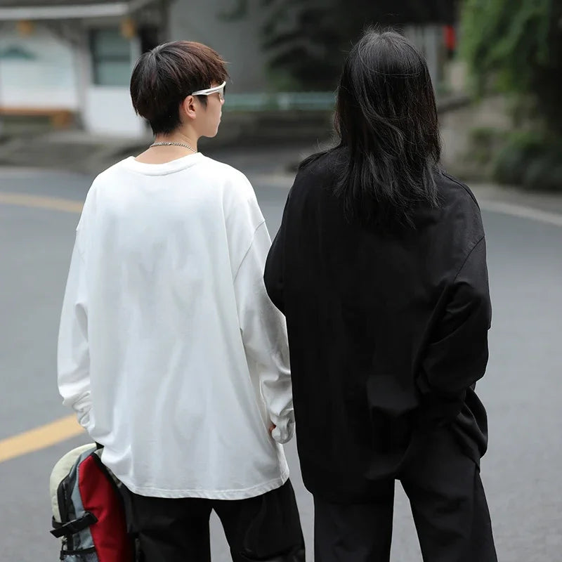 HEARUJOY  -  Y2k T Shirt for Men Autumn Oversized Long-Sleeved Tees Men Clothing Letter Printed Gym Anime Shirt Tops Man Graphic T Shirts