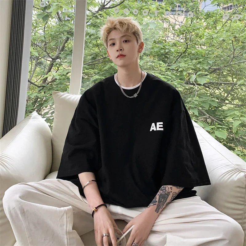 HEARUJOY  -  T Shirt Oversized Cotton White For Men 5XL Men's Letter Print T-shirts Male Casual Wear Summer Tee Shirts Unisex Big Size