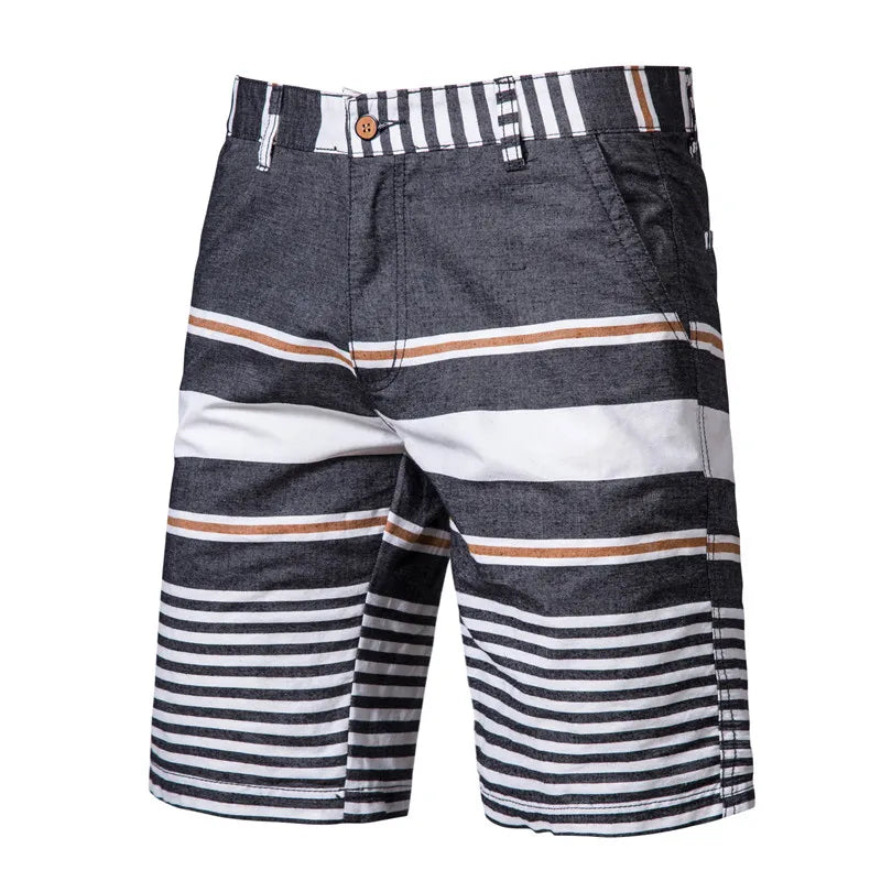 Hearujoy Casual Shorts Men 100% Cotton Striped Men's Sports Shorts Summer Outdoor High Quality Fahion Shorts for men