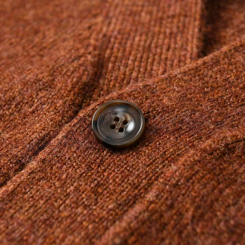 HEARUJOY  -  Men's Thickened Wool V-Neck Cardigan - Winter Warm Minimalist Knit Sweater Layering Top (Trendy) Autumn Winter