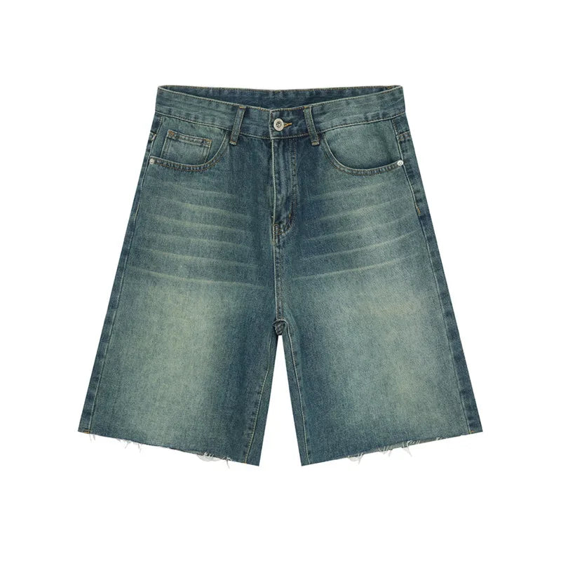 Hearujoy American Style Men's Denim Shorts Casual Worn-out Straight Male Trousers Wide Leg Loose Bottom Trend Summer 9C6318