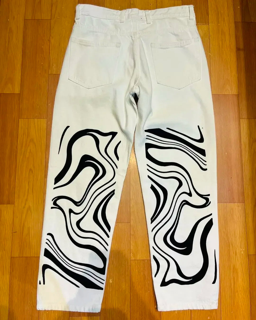 Hearujoy Harajuku fashion mens women’s jeans lightning graphic wide leg jean streetwear y2k denim cuples high waist pants men clothing