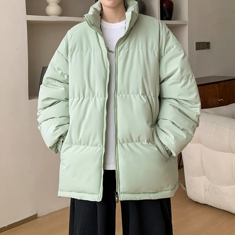 HEARUJOY  -  Fashion Oversized Parka Coats Men Korean Winter Cotton Padded Jacket Thick Warm Puffer Jacket Windbreaker Bubble Coat