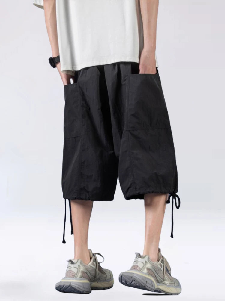 Hearujoy Wide Shorts Pants Men Quick Drying Hawaiian Beach Oversized Casual Joggers Korean Streetwear Baggy Sports Trousers Male