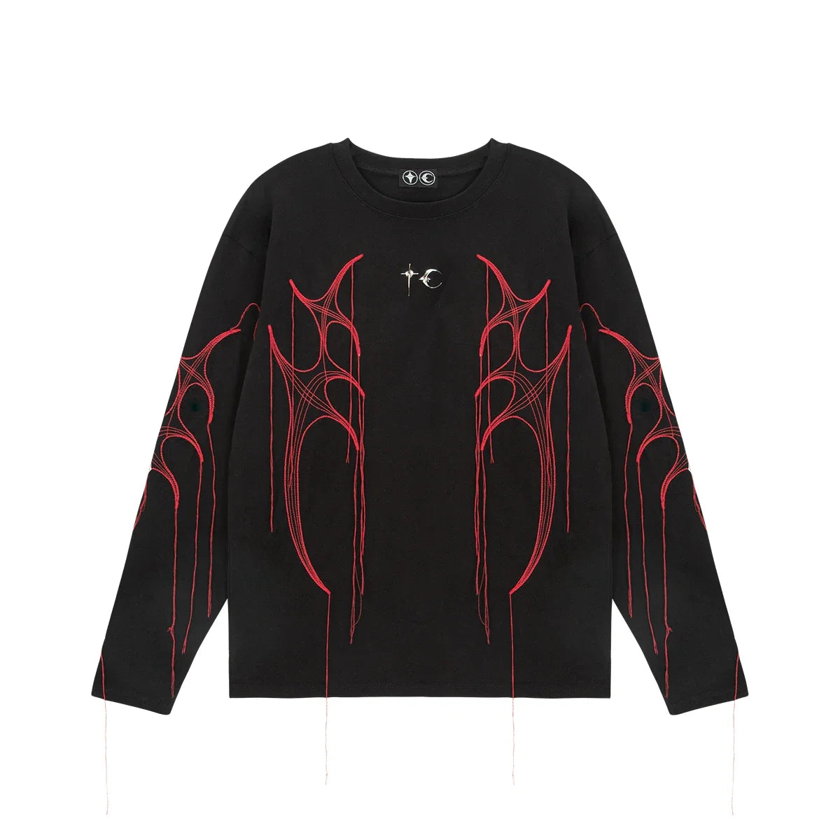 Hearujoy High Street Embroidery Tassel Crew Neck Sweatshirts for Men and Women Pullover Casual Sudaderas Oversized Baggy Fall Hoodies