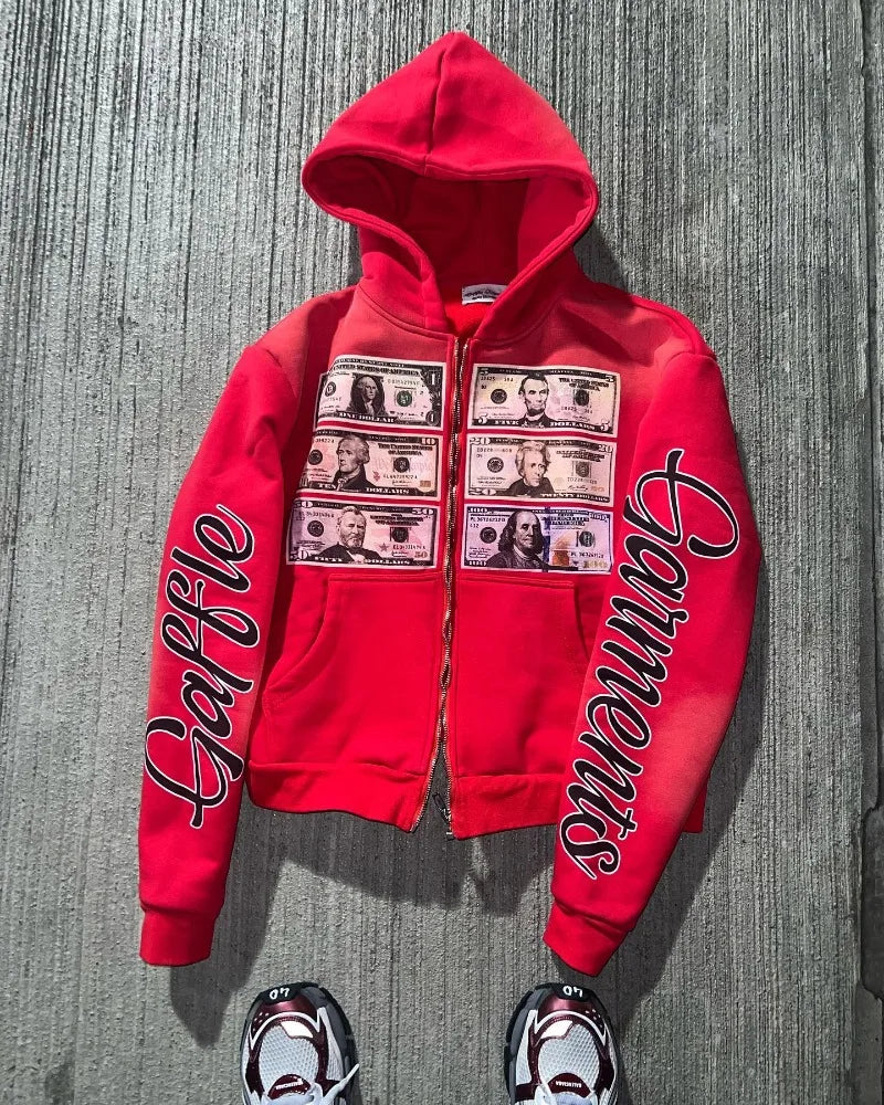 Hearujoy Fashion trend brand Streetwear Oversized zipper hoodie Men letter Print coat Couple Harajuku Hip Hop Gothic sweatshirt jacket
