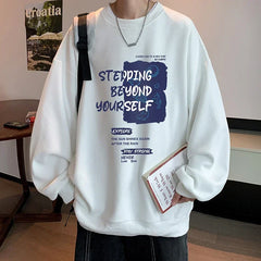 HEARUJOY  -  Funny Men's Oversized Hoodie White Walf Checks Hoodies for Men Fashion Letter Print 5XL Man Casual Wear Hoody Male Sweatshirt
