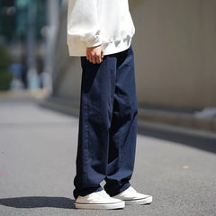 Hearujoy Autumn Cotton Casual Pants Men Fashion 3 Color Straight Pants Men Japanese Streetwear Loose Wide Leg Pants Mens Trousers M-2XL