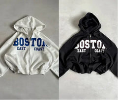 HEARUJOY  -  Simple trendy large size design zipper hoodie for men and women high street design y2k style Harajuku loose casual long sleeves