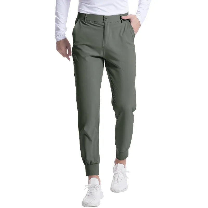 HEARUJOY  -  Men's Youth Elastic Golf Jogging Slim Pants Leisure Four Seasons High-grade Sense of Business Casual Pants
