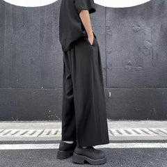 HEARUJOY  -  Dark Gothic Plain Skirt Pants Genderless Spring Y2k Japanese Streetwear Daily Comfortable Samurai Pants Hakama Unisex