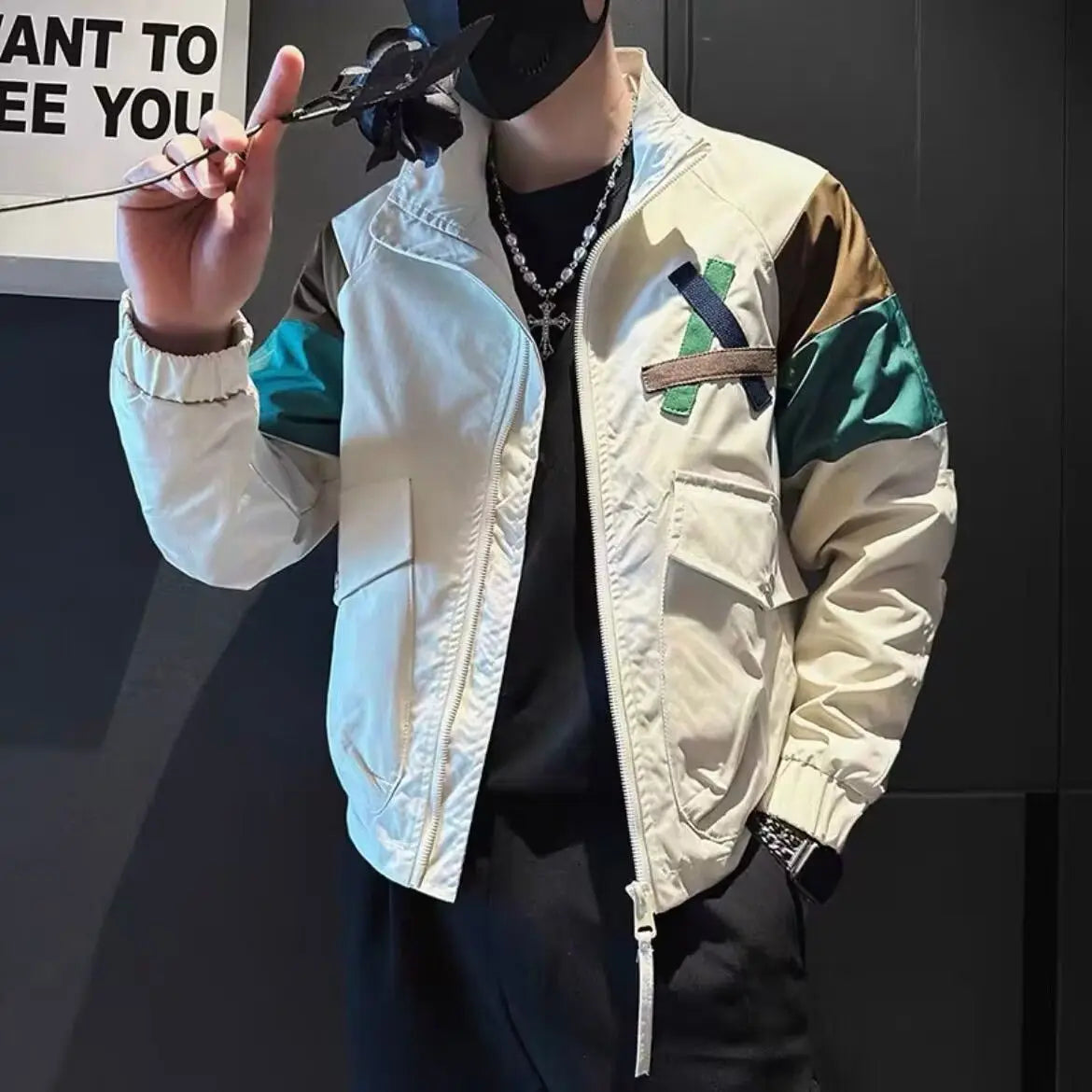 Hearujoy Premium Splicing Jacket for Men Popular Trendy Brand Jacket Cool and Stylish Men's Casual Top
