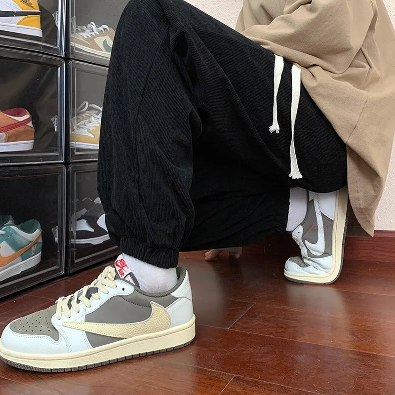 HEARUJOY  -  Autumn New Corduroy Joggers Men Baggy Harem Pants Korean Fashion Men Jogging Sweatpants Woman Casual Trousers Streetwear Men