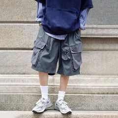 Hearujoy Mens Street Wear Summer Shorts Workwear Three-Quarter Pants Fashion Trend Home Color Matching Casual Shorts Sports Beach Pants