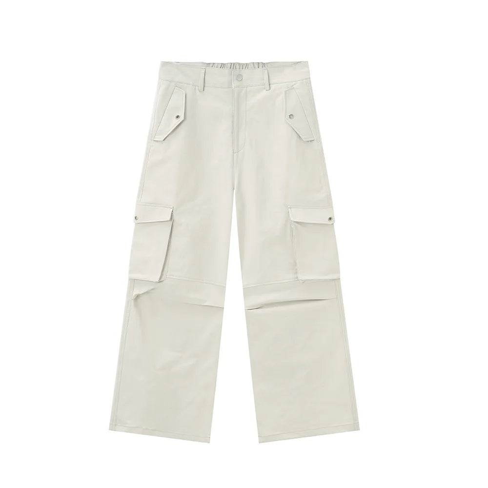 Hearujoy High Street Men's Cargo Pants Summer Loose Big Peckers Straight Trousers Wide Leg Male Casual Overalls 9C6311