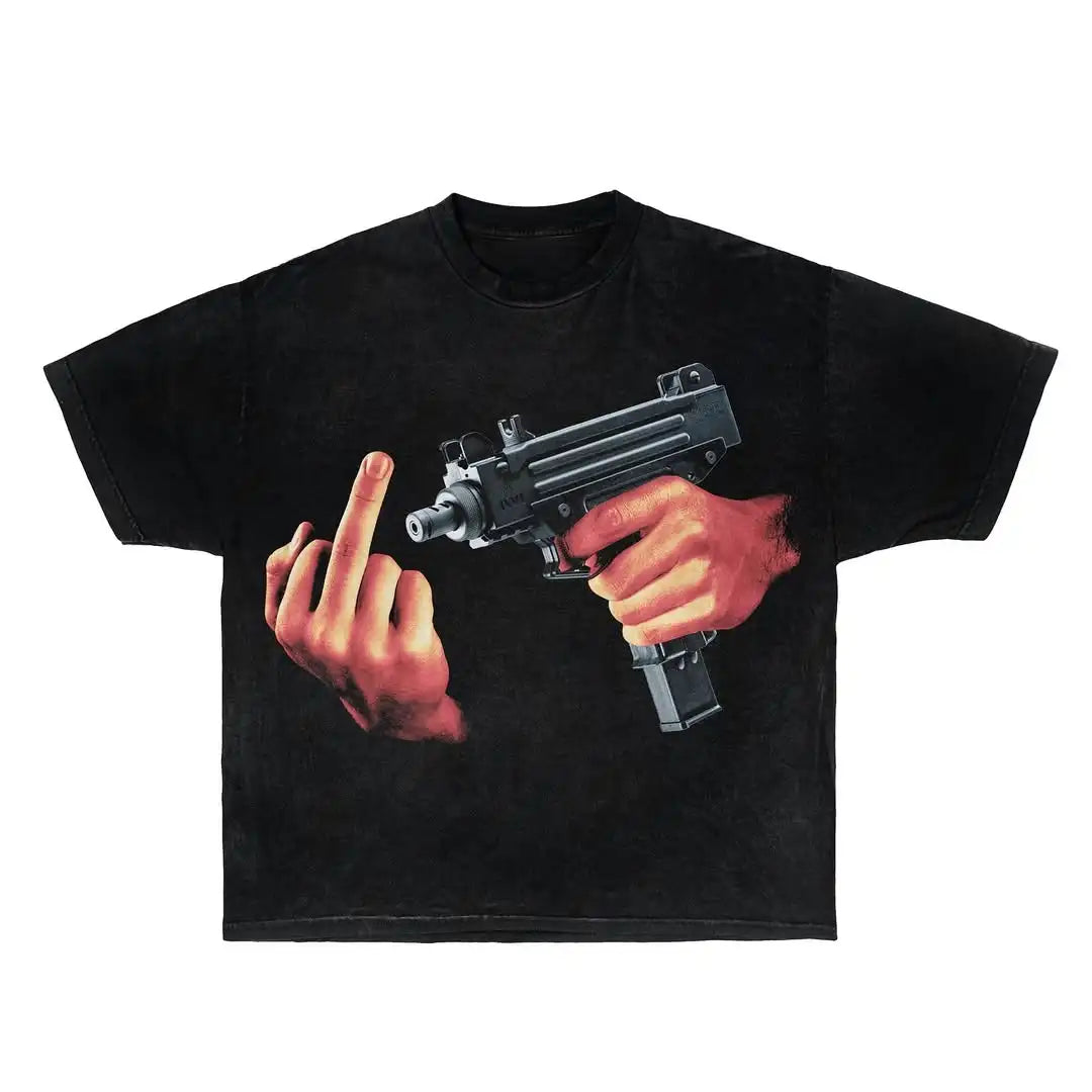 Hearujoy American Simple New Style Harajuku Style Special Body Armor Printed T-shirt Men's Spring Trend Street Y2K Fashion Short Sleeves