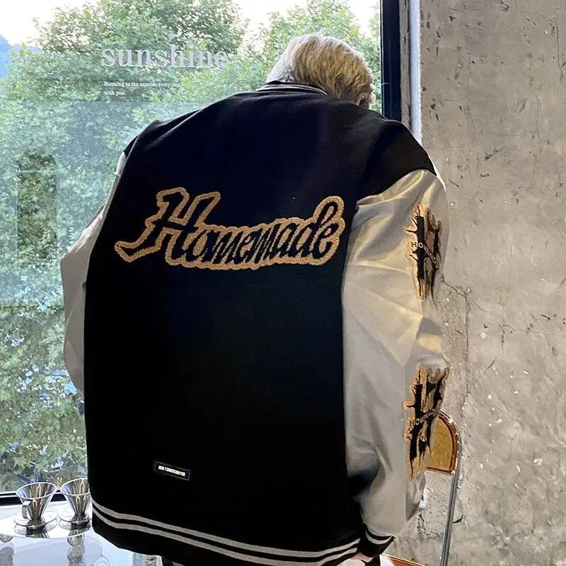 Hearujoy American baseball uniform men's spring and autumn trendy brand Y2K retro trend all-match casual embroidery jacket