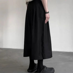 HEARUJOY  -  Gothic Dark Casual Culottes Spring Japanese Harajuku Streetwear Elegant Daily Business Office Fashion Wide Leg Pants Unisex