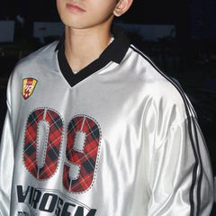 HEARUJOY  -  Autumn New Men's V-Neck Long-Sleeved T-Shirt American Retro Fashion Trend Street Hip-Hop Loose Casual Breathable Niche Men's Top