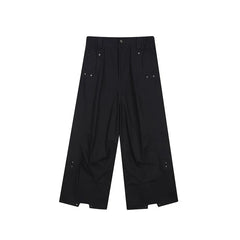 Hearujoy Men Pants Darkwear Pleats Loose Wide Leg Trousers Trend Solid Color Autumn Fashion Pocket Male Japanese 9A5642