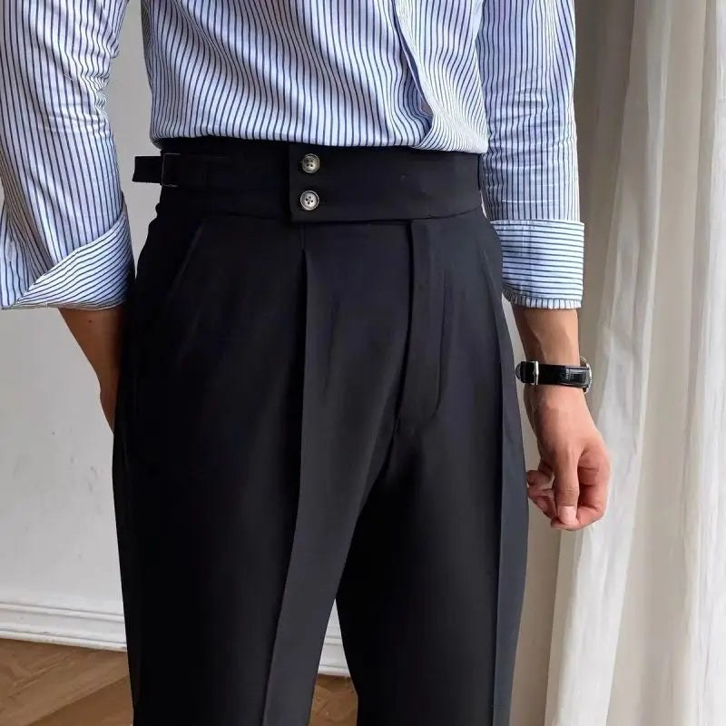 HEARUJOY  -  White High Waist Business Slim Fit Men's Suits Pants Korean Reviews Many Summer Male Suit Trousers 2025 Stylish Spring Clothes