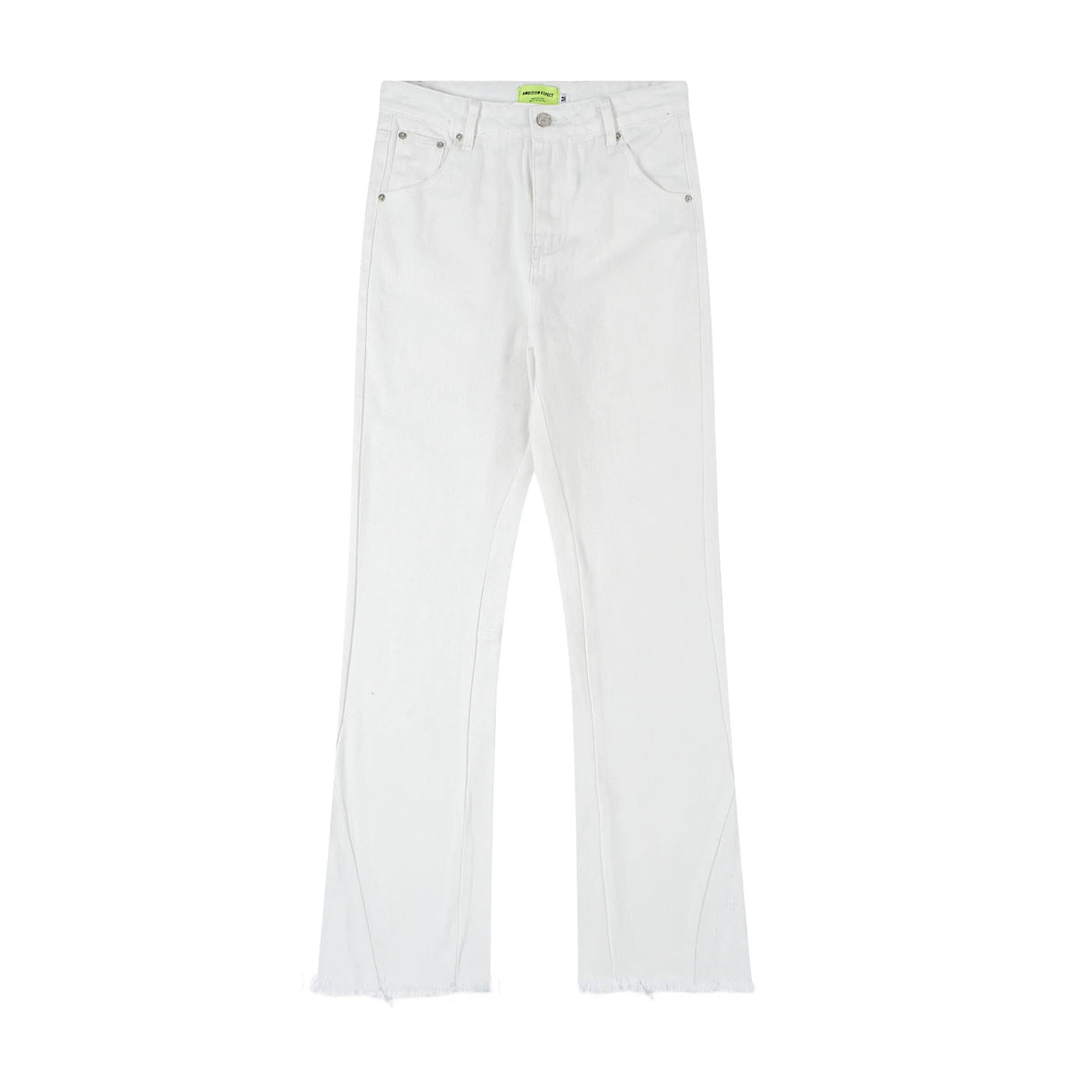 Hearujoy High Street Micro Flare Denim Pants Slim White Jeans Overall Men's Fashion Casual Vibe Relaxed Solid Color Washing Jeans Pants