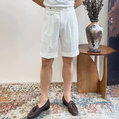 HEARUJOY  -  Mens Business Casual Shorts Spring Summer Breathable Daily Plain Comfortable Versatile Fashion Shorts Men'S Clothing 2025 New