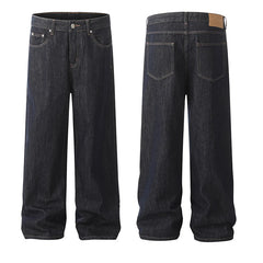 HEARUJOY  -  Streetwear Stylish Men's Jeans 2025 Autumn Fashionable Solid Color All-match Denim Trousers For Mens Outdoor Casual Loose Jeans