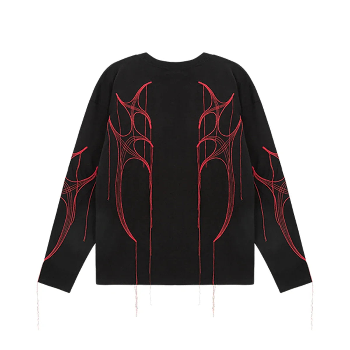 Hearujoy High Street Embroidery Tassel Crew Neck Sweatshirts for Men and Women Pullover Casual Sudaderas Oversized Baggy Fall Hoodies