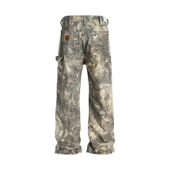 Hearujoy Streetwear Trees Print Camouflage Baggy Jeans for Men and Women Patchwork Washed Casual Denim Trouses Oversized Loose Cargos