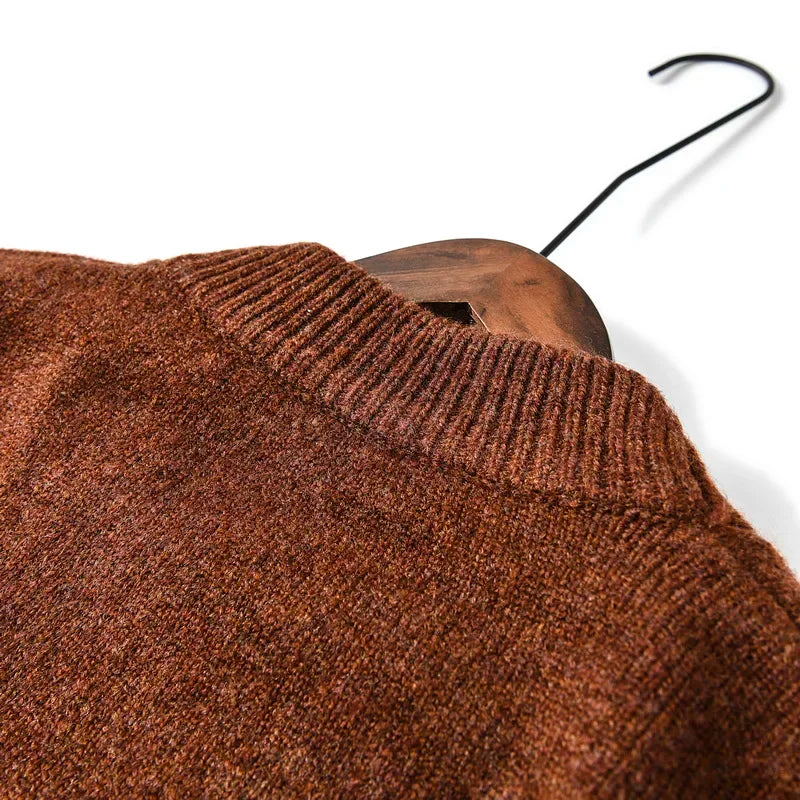 HEARUJOY  -  Men's Thickened Wool V-Neck Cardigan - Winter Warm Minimalist Knit Sweater Layering Top (Trendy) Autumn Winter