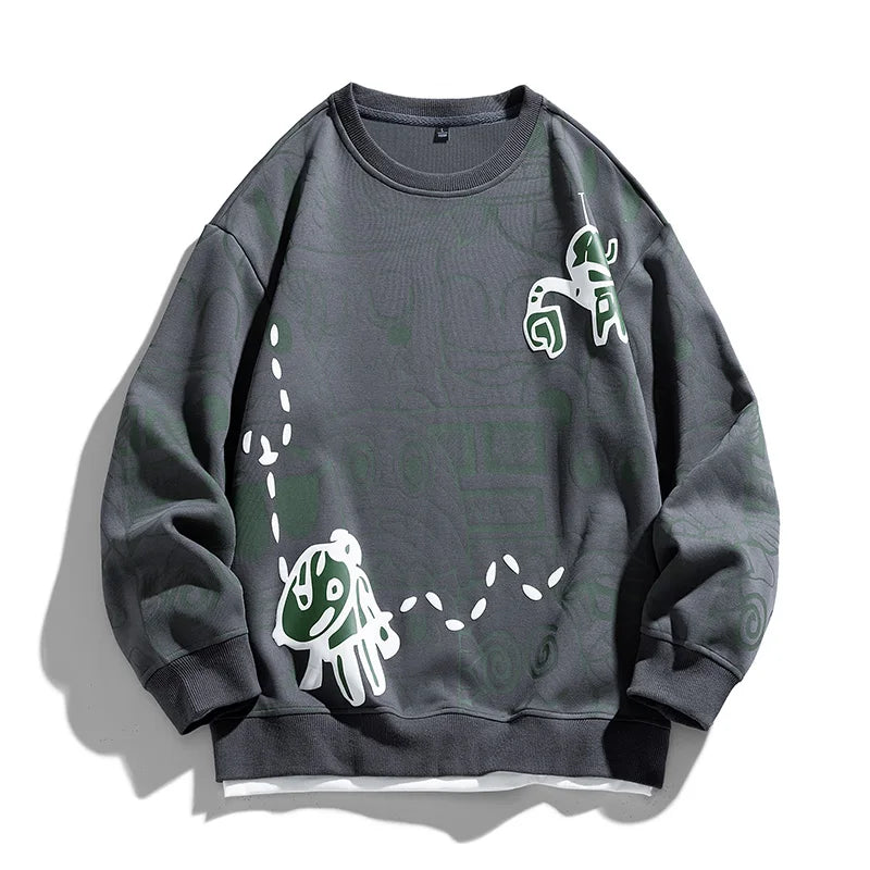 HEARUJOY  -  Spring Autumn Men Sweatshirts Casual Korean Style Long Sleeve Shirts Male Hoodies Round Neck Unisex Pullovers