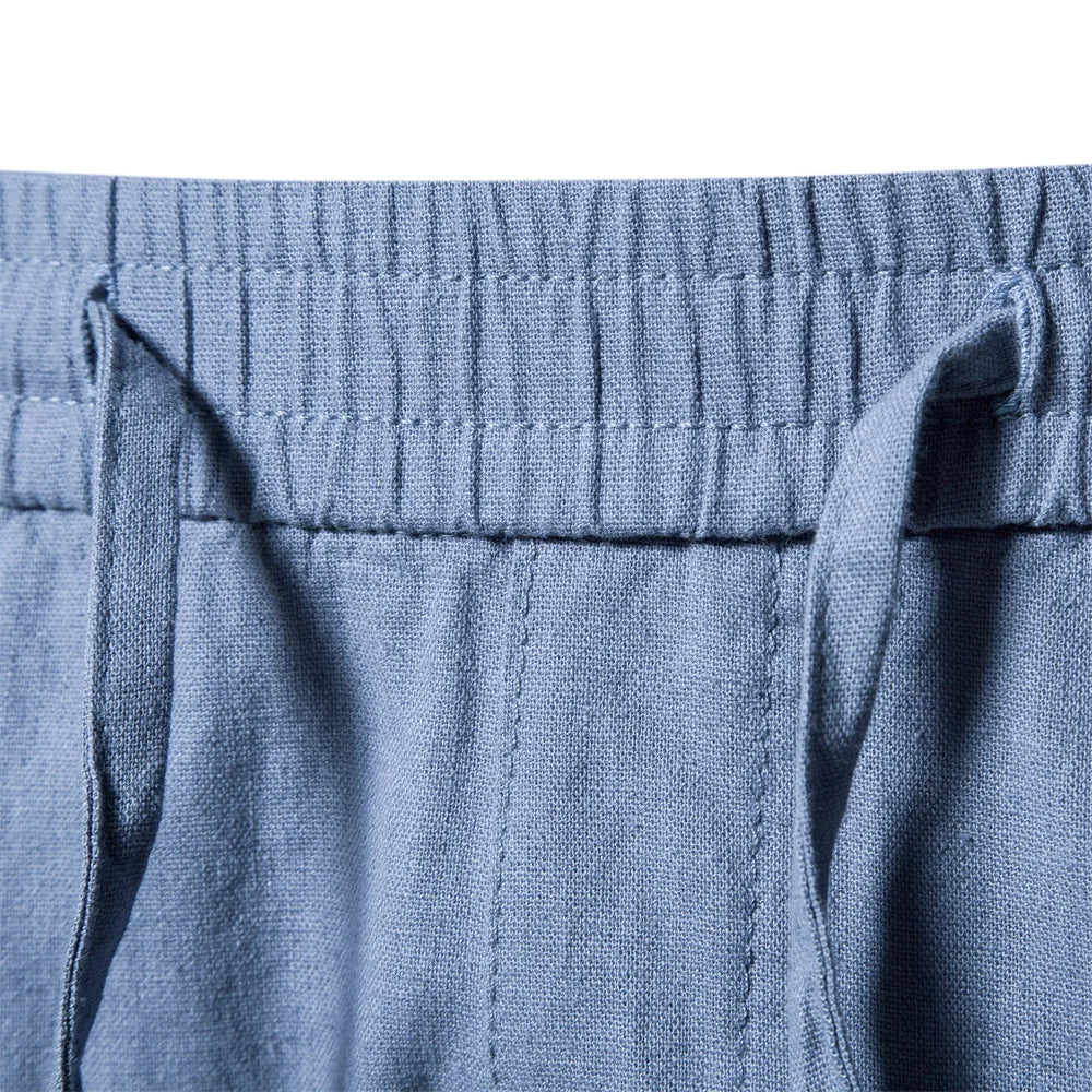 Hearujoy Cotton Linen Men's Shorts Solid Color Breathable Casual Gym Shorts Men Summer Beach Fashion Shorts for Men