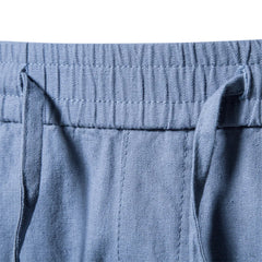 Hearujoy Cotton Linen Men's Shorts Solid Color Breathable Casual Gym Shorts Men Summer Beach Fashion Shorts for Men