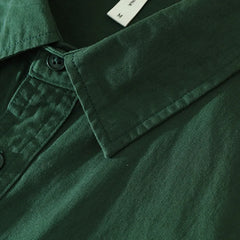 HEARUJOY  -  Japanese Retro Men Short Sleeve Cargo Shirt Double Pockets Cotton Uniform Light Casual Work Safari Style Shirts Mens Tops Shirt