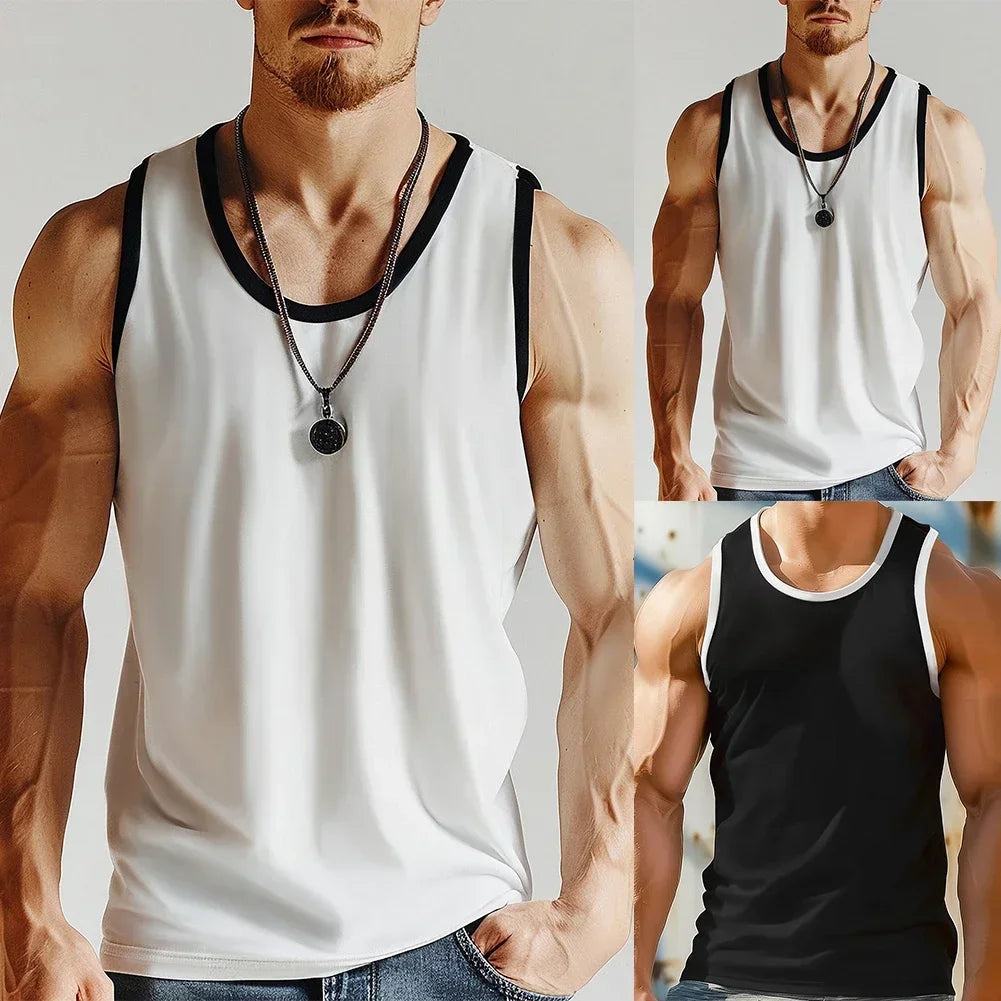 HEARUJOY  -  Training Black Men Fitness Vest Activewear For Men Fitness Men's Workout Gear 5 Spandex Fabric Brand New Condition
