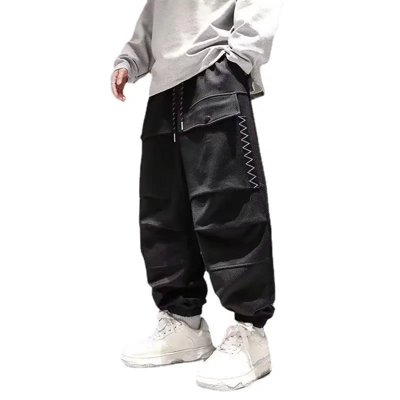 Hearujoy Korean Cargo Pants Men Japanese Streetwear Oversize Sweatpants Harajuku Casual Joggers Kpop Trendy Trousers Hip Hop