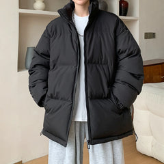 HEARUJOY  -  Fashion Oversized Parka Coats Men Korean Winter Cotton Padded Jacket Thick Warm Puffer Jacket Windbreaker Bubble Coat