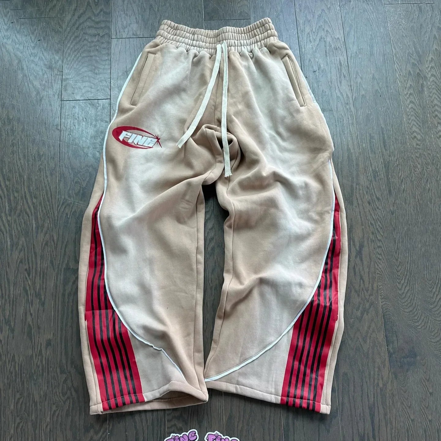 Hearujoy Y2k Embroidery Cotton Stripes Pants New Fashion Hip Hop street Mens Womens Jogger Drawstring Sweatpants Oversize Cargo Trousers