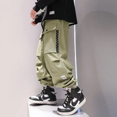 Hearujoy Korean Cargo Pants Men Japanese Streetwear Oversize Sweatpants Harajuku Casual Joggers Kpop Trendy Trousers Hip Hop