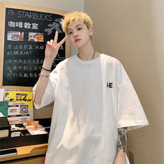HEARUJOY  -  T Shirt Oversized Cotton White For Men 5XL Men's Letter Print T-shirts Male Casual Wear Summer Tee Shirts Unisex Big Size