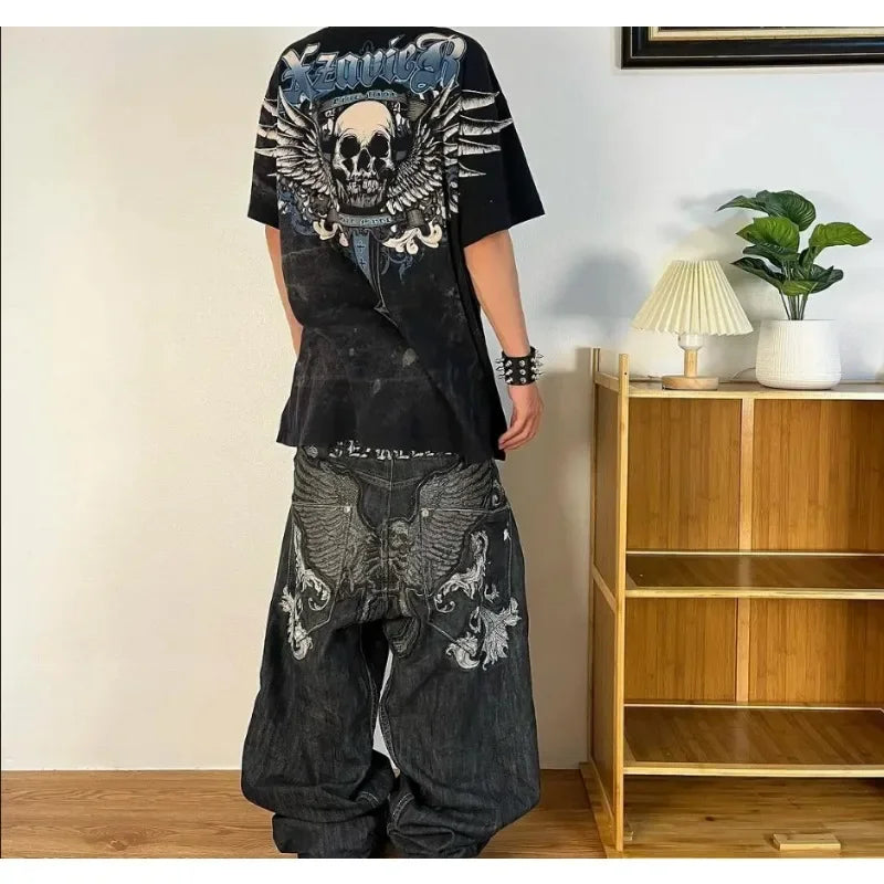 Hearujoy Hip-hop rock camouflage leaves popular multi-pocket high-waisted mom jeans for women Y2K niche simple fashion trend cargo pants