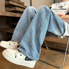 Hearujoy Blue Black Baggy Jeans Men Fashion Casual Straight Wide Leg Jeans Men Streetwear Hip-hop Loose Vintage Jeans Mens Denim Trousers