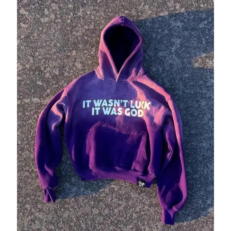Hearujoy Harajuku New Y2k Tops women Clothing Vintage Streetwear God Letter Printed Hoodies Women Oversized Street baggy Sweatshirts
