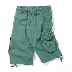 HEARUJOY  -  Men Loose Cropped Pants Summer Cargo Short Men Fashion Casual Shorts Mens Military Cargo Pants Cotton Male Tactical Shorts