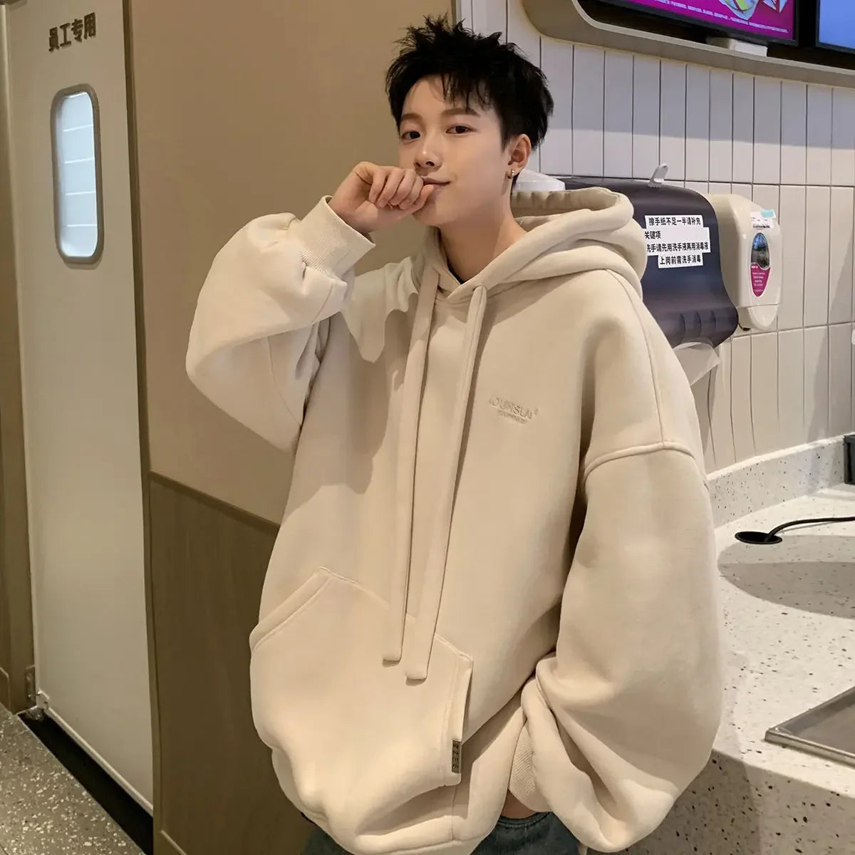 Hearujoy Hooded Sweatshirt Men's New Spring and Fall Simple Pullover Tops Fashion Personality Loose Hoodie Jacket Men Clothing Streetwear