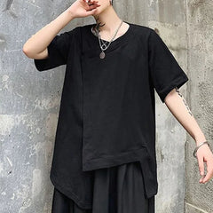 HEARUJOY  -  XS-4XL Mens T-Shirt Irregular Dark Style Cotton T-Shirt Summer Streetwear Y2k Fashion Campus Trend Top Men'S Clothing 2025 New